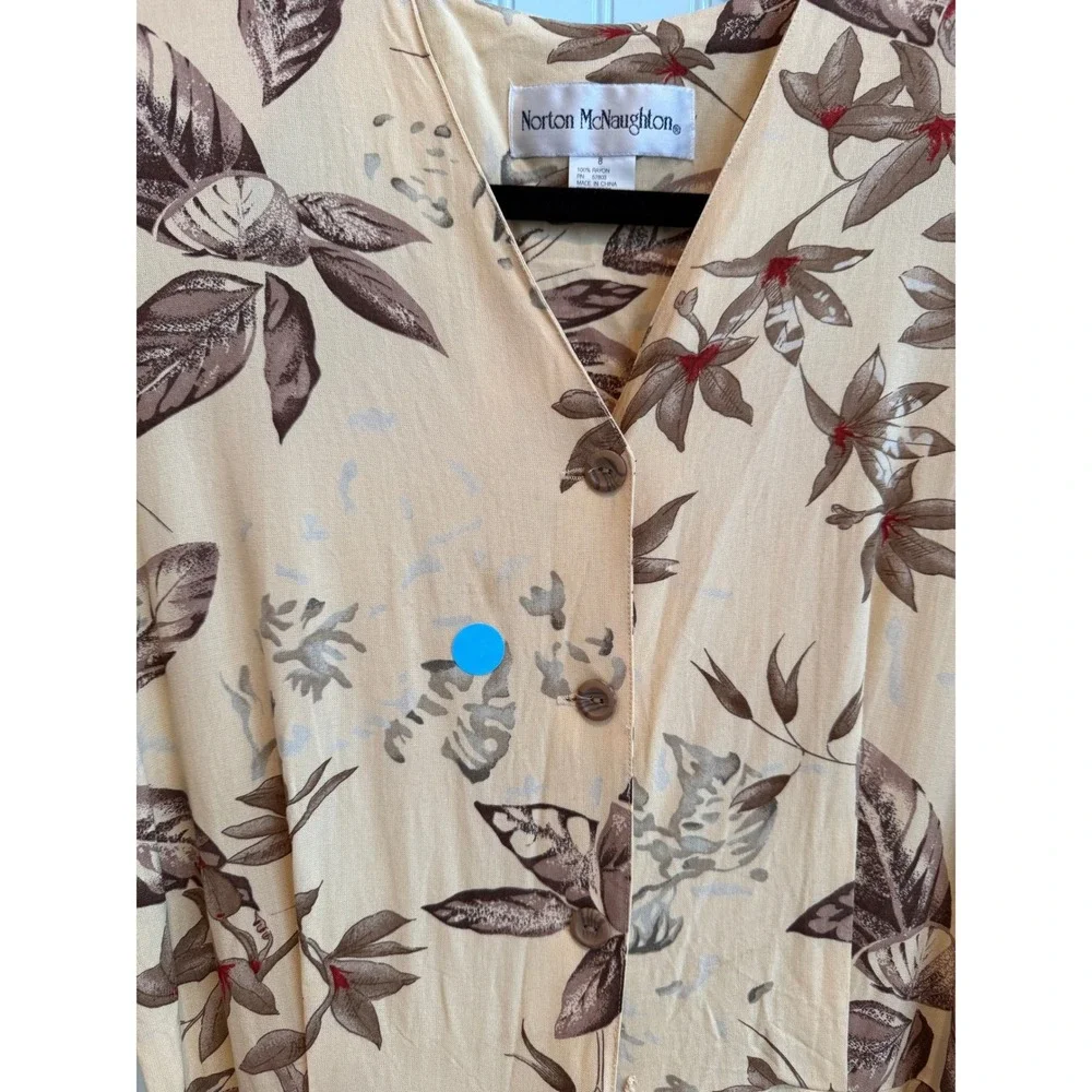 Tiki Revival Norton McNaughton tropical romper& faux‎ wrap Golden Girls Chic